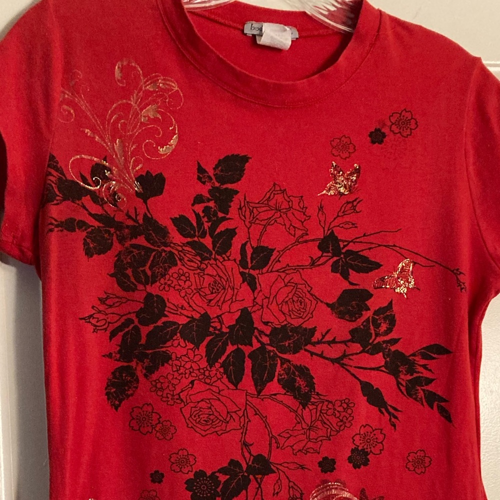 Vintage Bling Butterfly Floral Cotton Tee - Picture 3 of 7